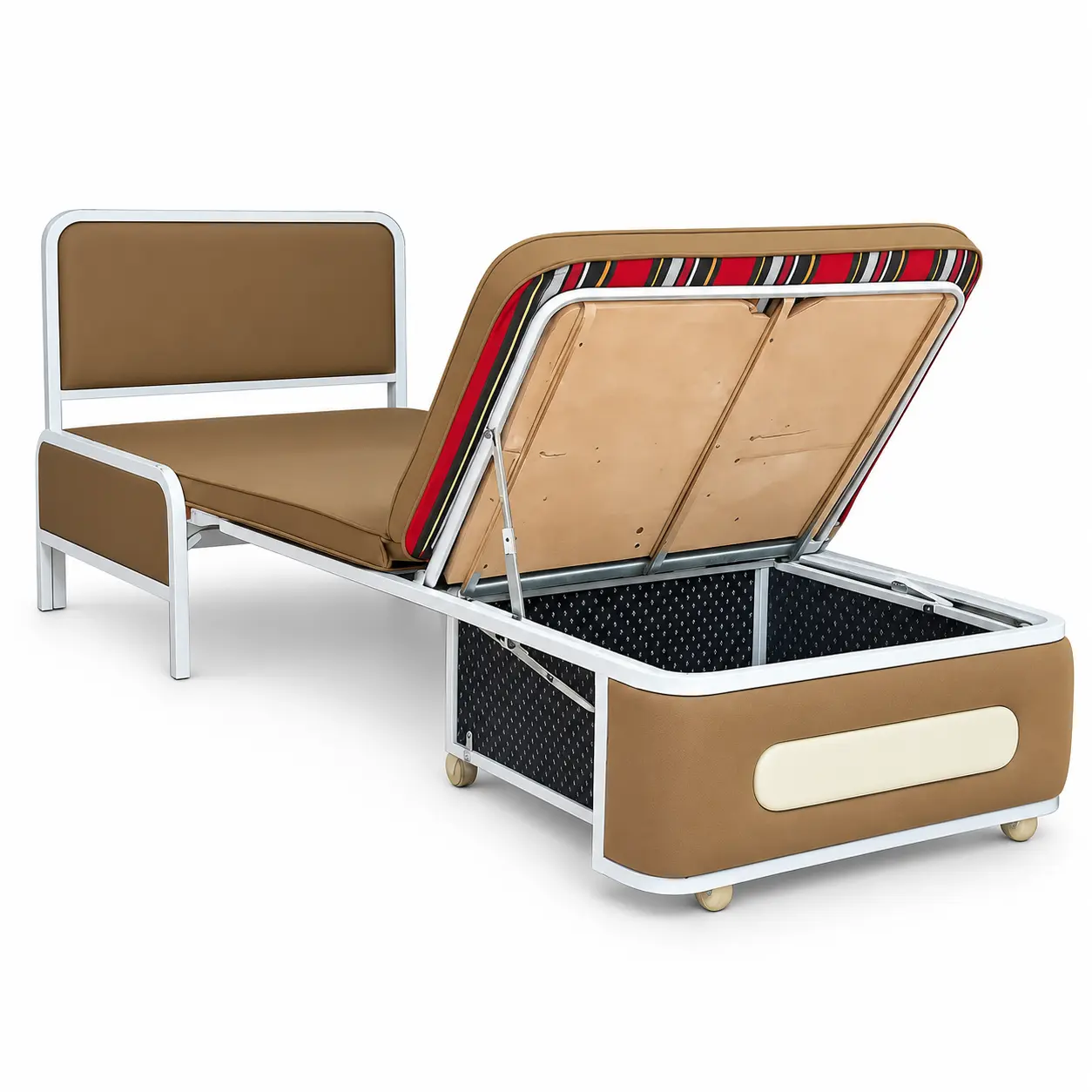 MSK AURORA™ Leather Sofa Cum Bed with Storage | MSK Furniture - Image 4