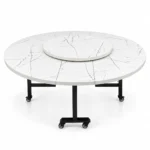 MSK ORBITA™ 5FT Premium Round Folding Table with Rotating Lazy Susan
