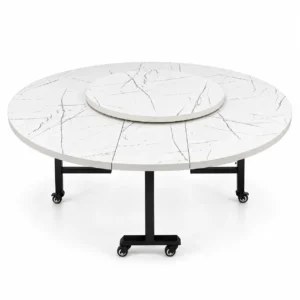 MSK ORBITA™ 5FT Premium Round Folding Table with Rotating Lazy Susan