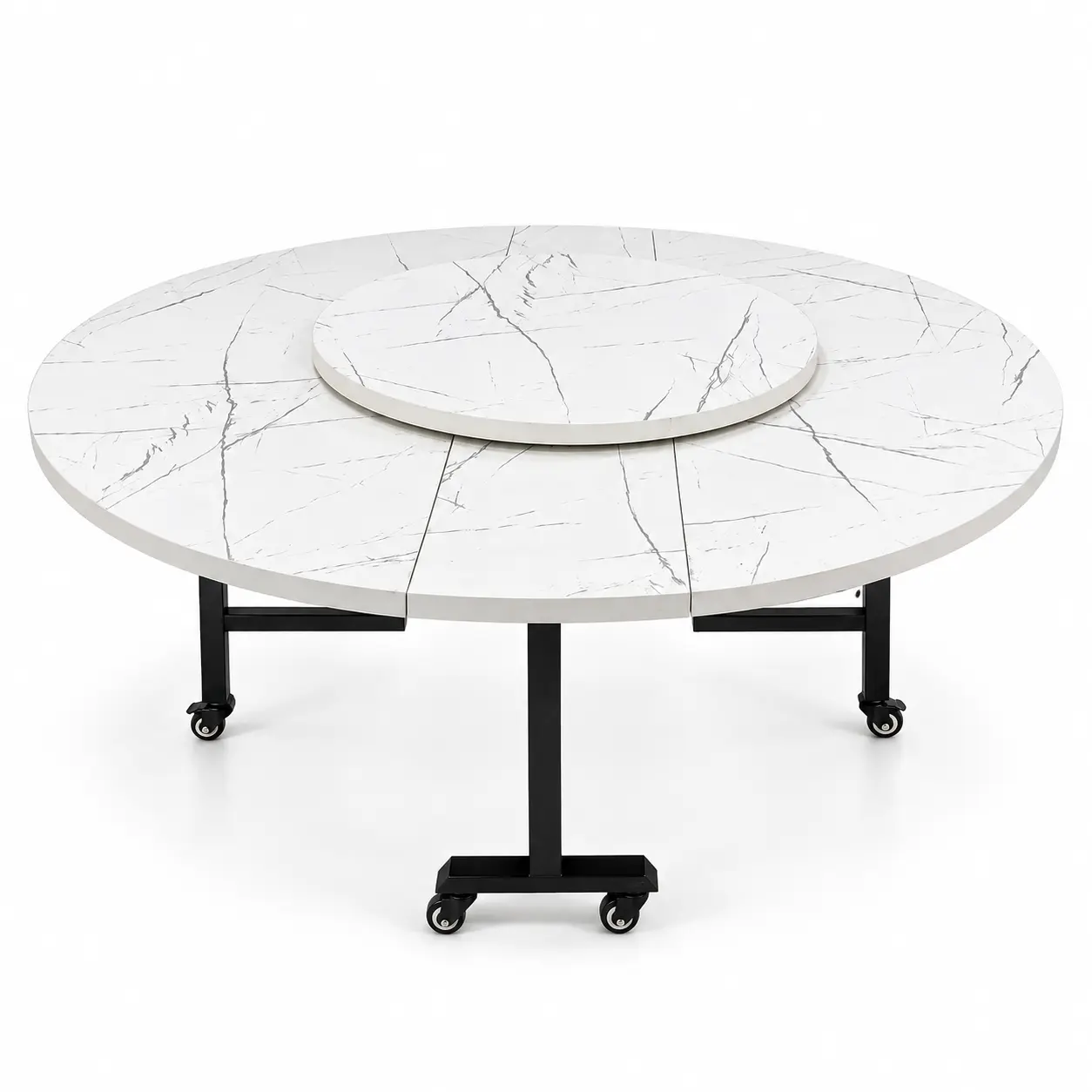 MSK ORBITA™ 5FT Premium Round Folding Table with Rotating Lazy Susan